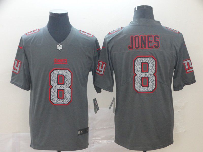 Men New York Giants #8 Jones Nike Teams Gray Fashion Static Limited NFL Jersey->new york giants->NFL Jersey